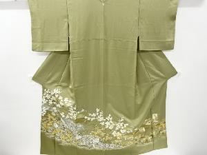 リサイクル　箔置き菊梅に鶴模様一つ紋色留袖